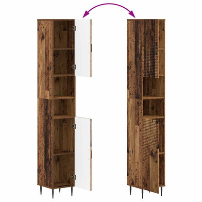 vidaXL Bathroom Cabinet with Open Shelf HAARLEM Old Wood