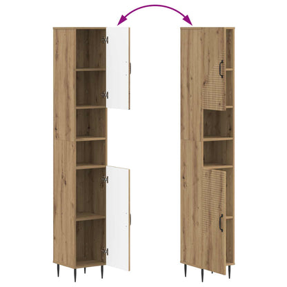 vidaXL Bathroom Cabinet with Open Shelf HAARLEM Artisan Oak