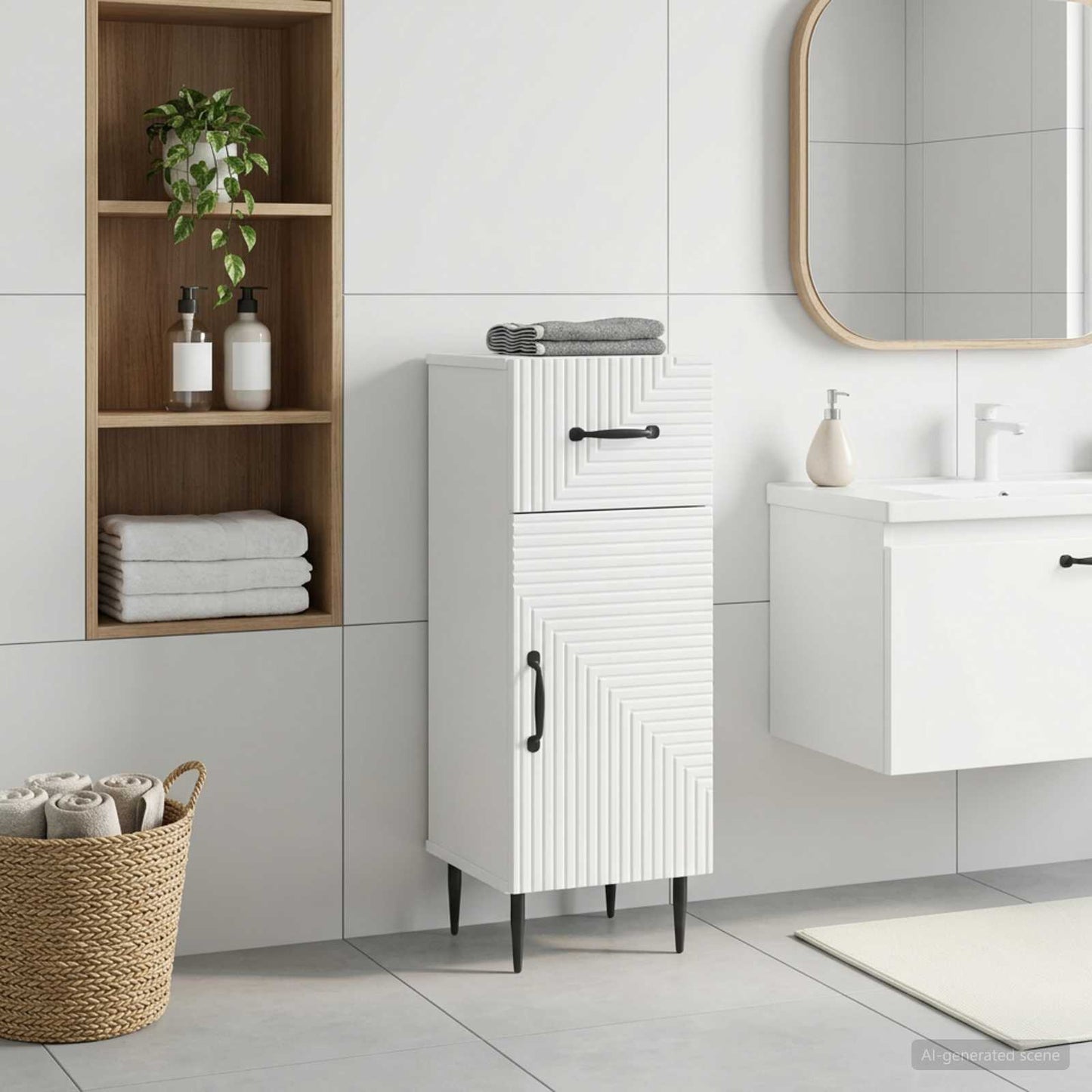 vidaXL Bathroom Storage Cainet HAARLEM White 30 x 31 x 80 cm