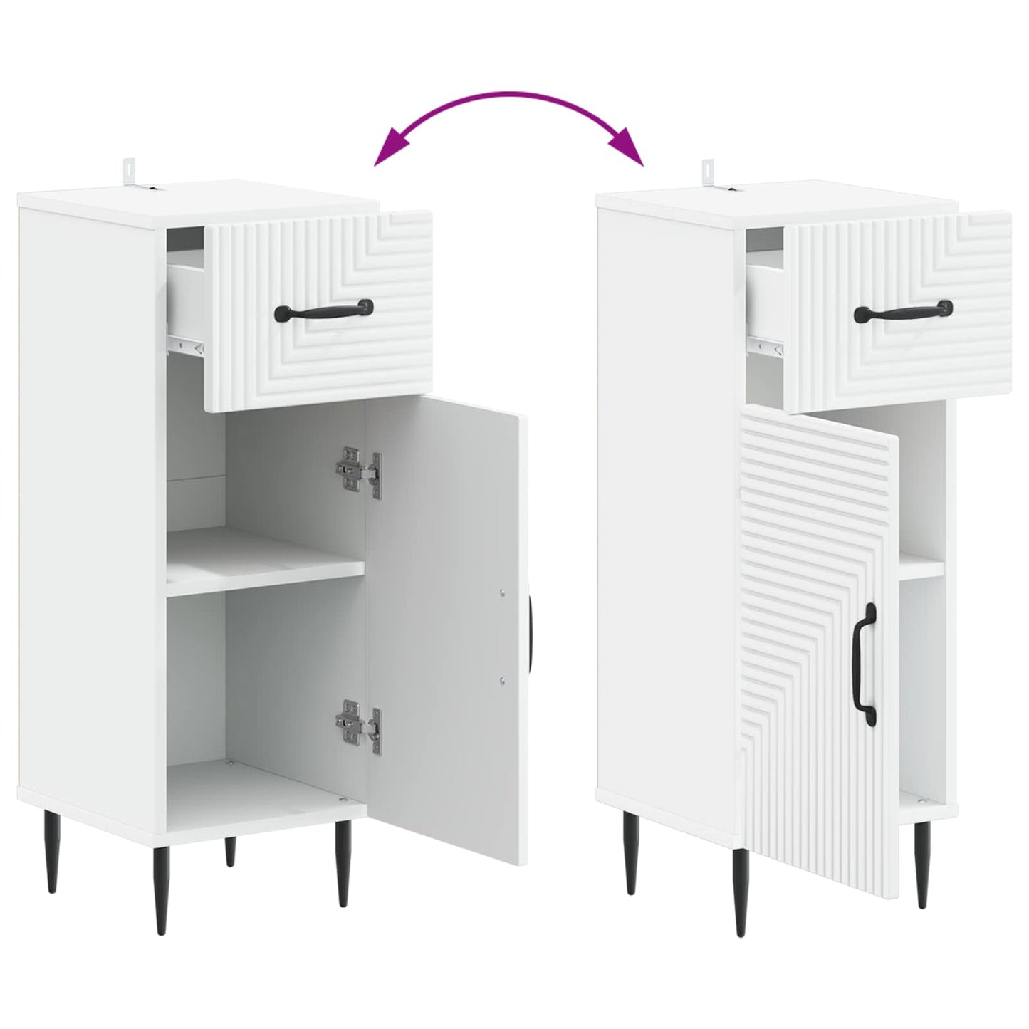 vidaXL Bathroom Storage Cainet HAARLEM White 30 x 31 x 80 cm