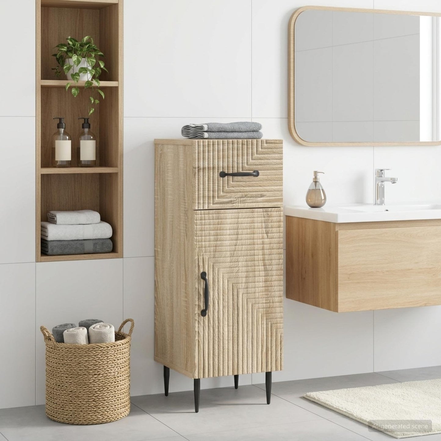 vidaXL Bathroom Storage Cainet HAARLEM Sonoma Oak 30 x 31 x 80 cm
