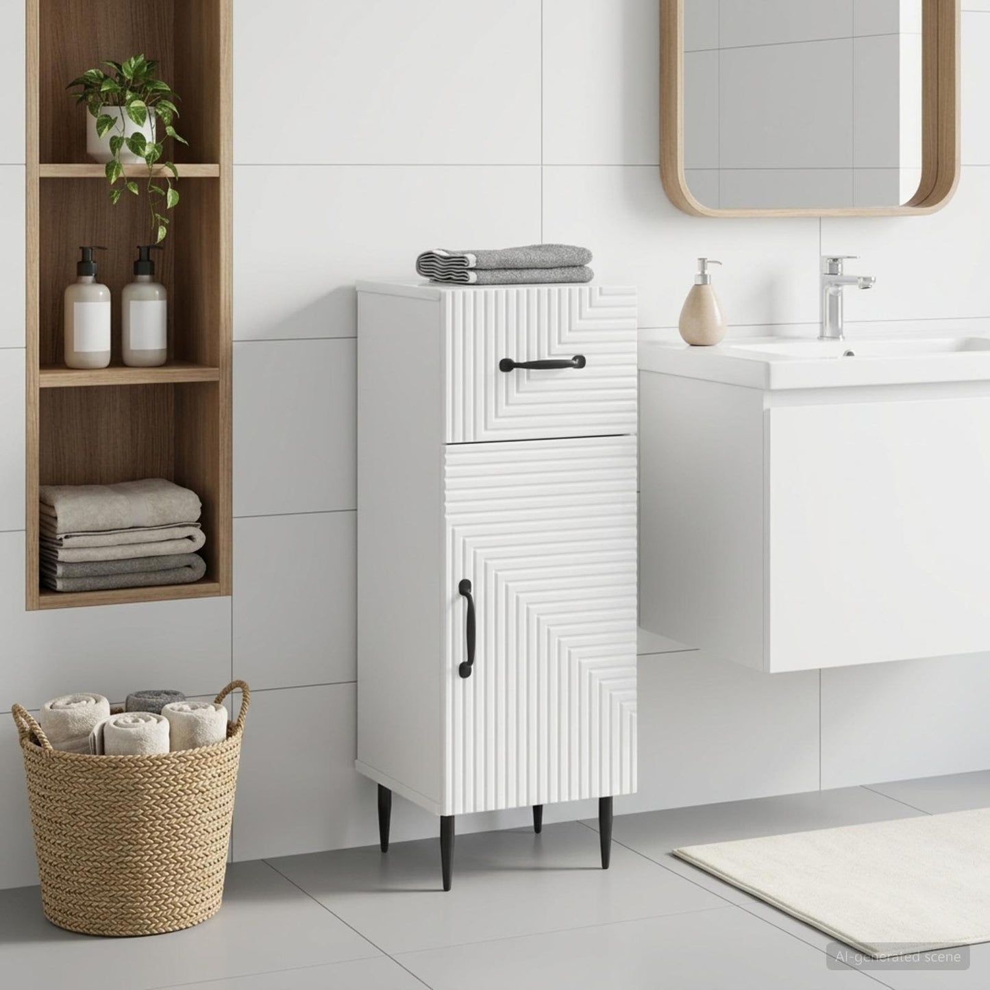 vidaXL Bathroom Storage Cainet HAARLEM High Gloss White