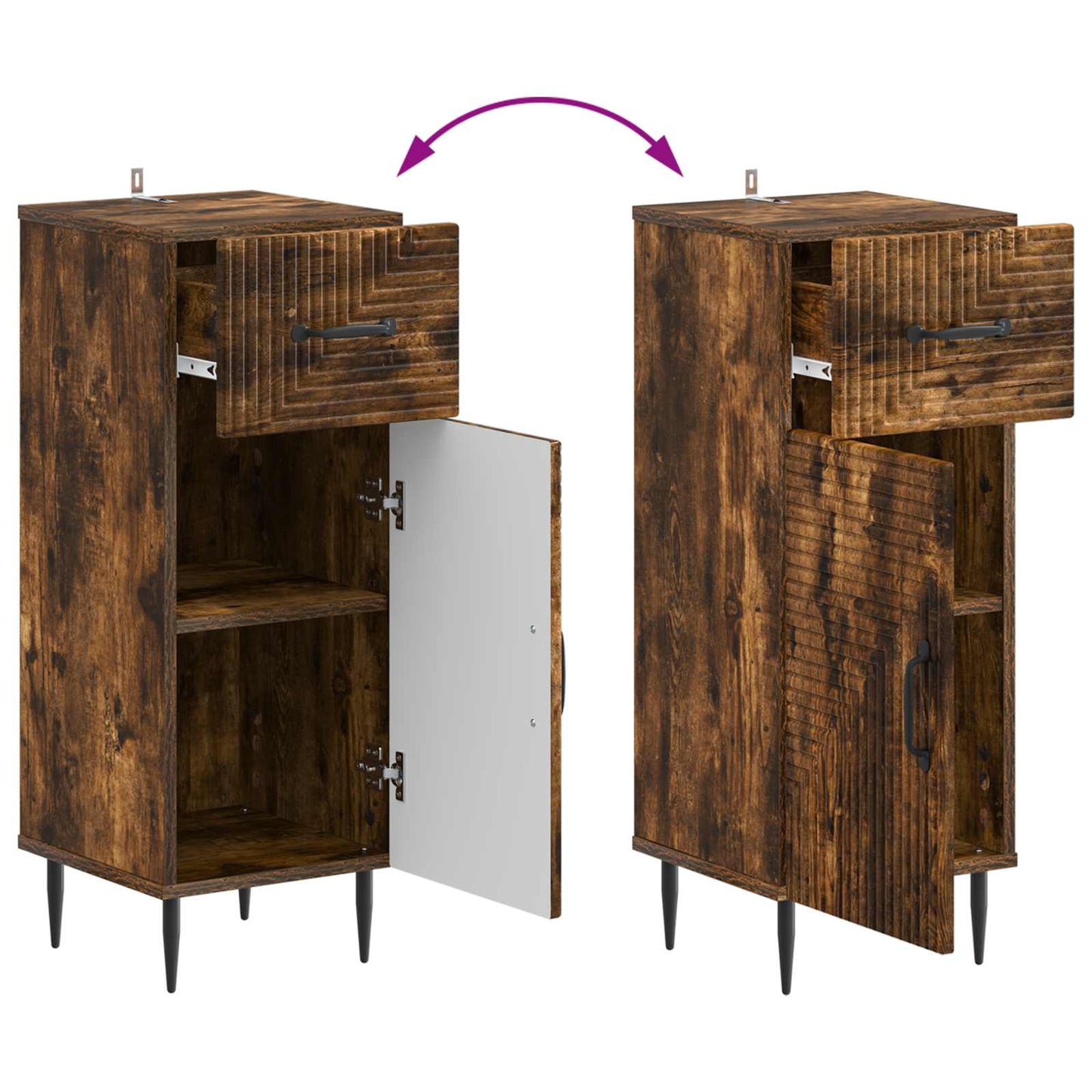 vidaXL Bathroom Storage Cainet HAARLEM Smoked Oak 30 x 31 x 80 cm