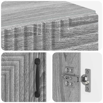 vidaXL Bathroom Storage Cainet HAARLEM Grey Sonoma 30 x 31 x 80 cm