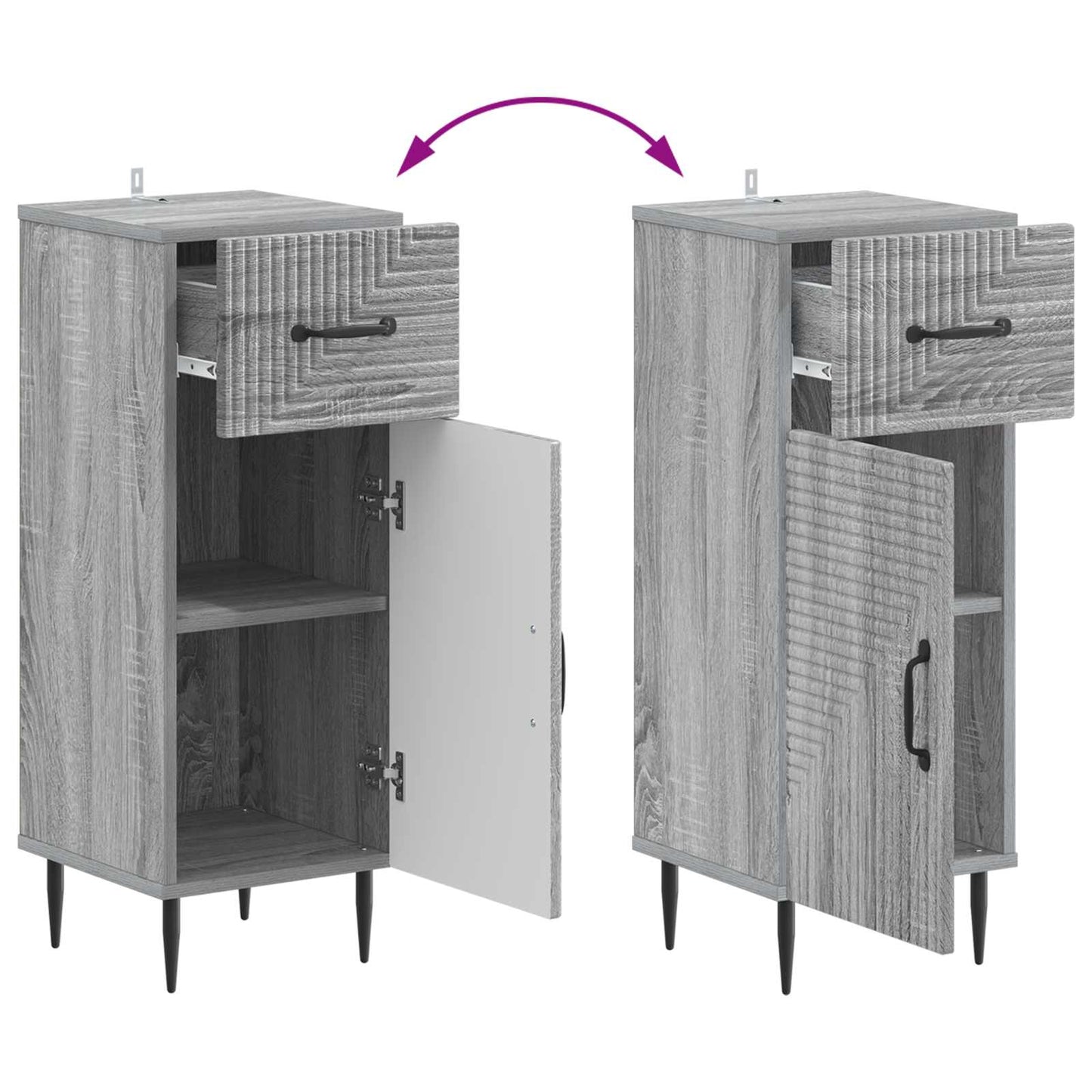 vidaXL Bathroom Storage Cainet HAARLEM Grey Sonoma 30 x 31 x 80 cm