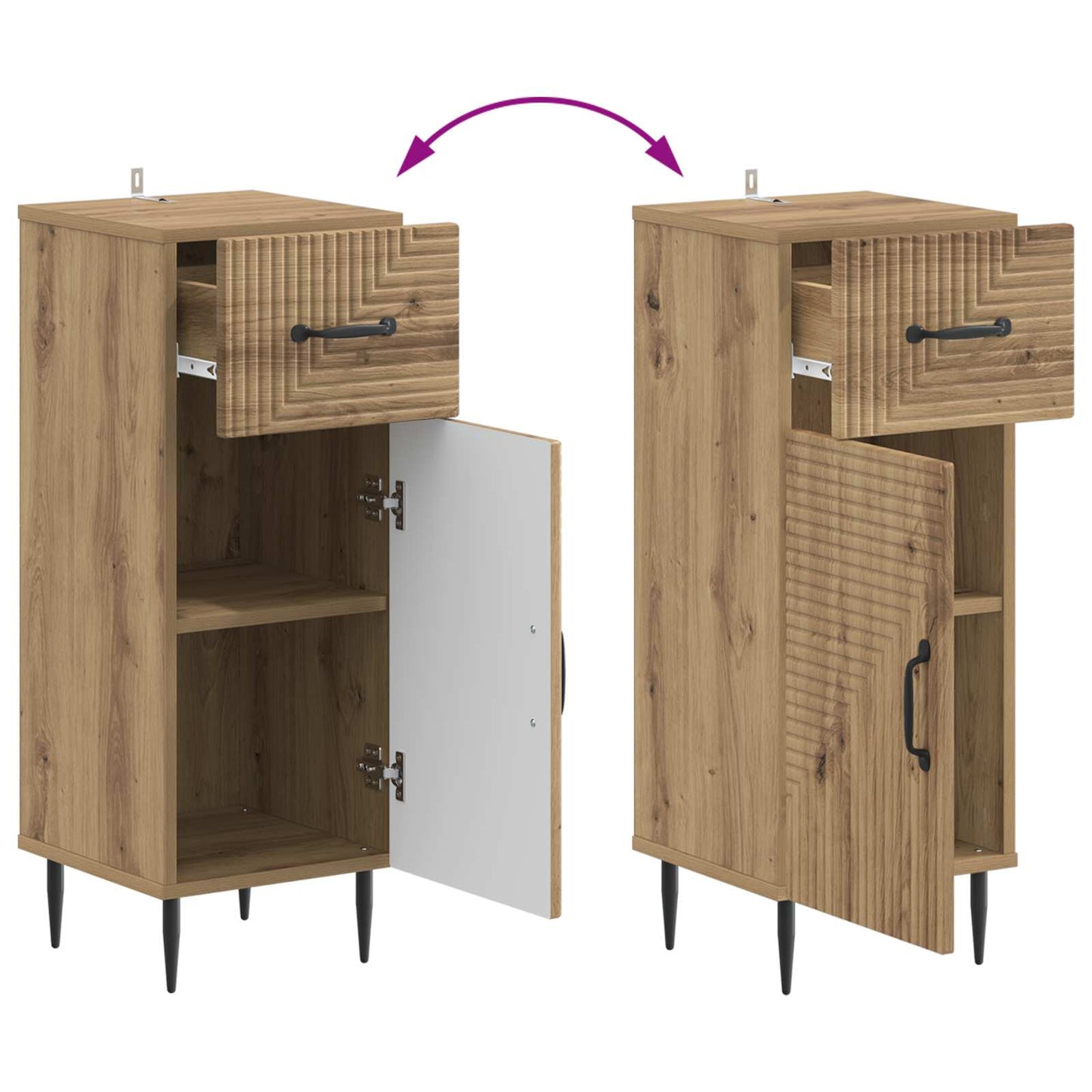 vidaXL Bathroom Storage Cainet HAARLEM Artisan Oak 30 x 31 x 80 cm