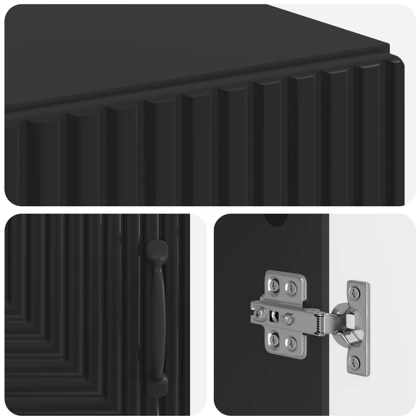 vidaXL Bathroom Storage Cainet HAARLEM Black 59.5 x 31 x 80 cm