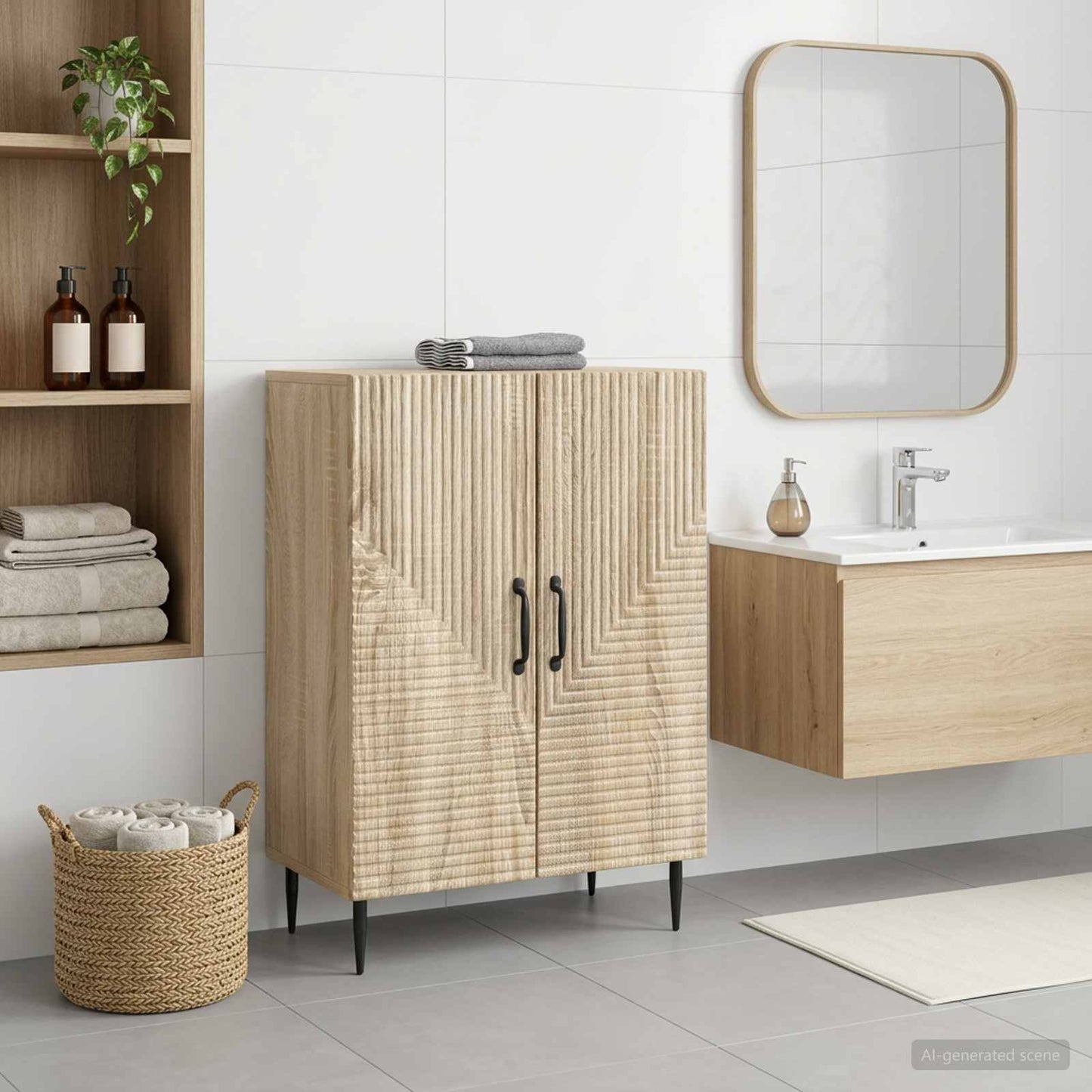 vidaXL Bathroom Storage Cainet HAARLEM Sonoma Oak 59.5 x 31 x 80 cm