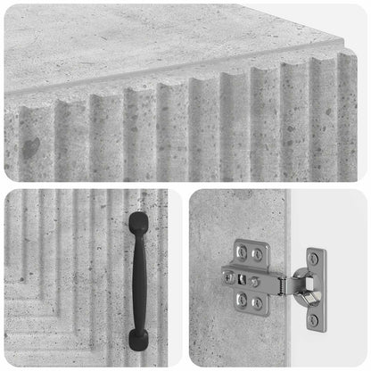 vidaXL Bathroom Storage Cainet HAARLEM Concrete Grey 59.5 x 31 x 80 cm