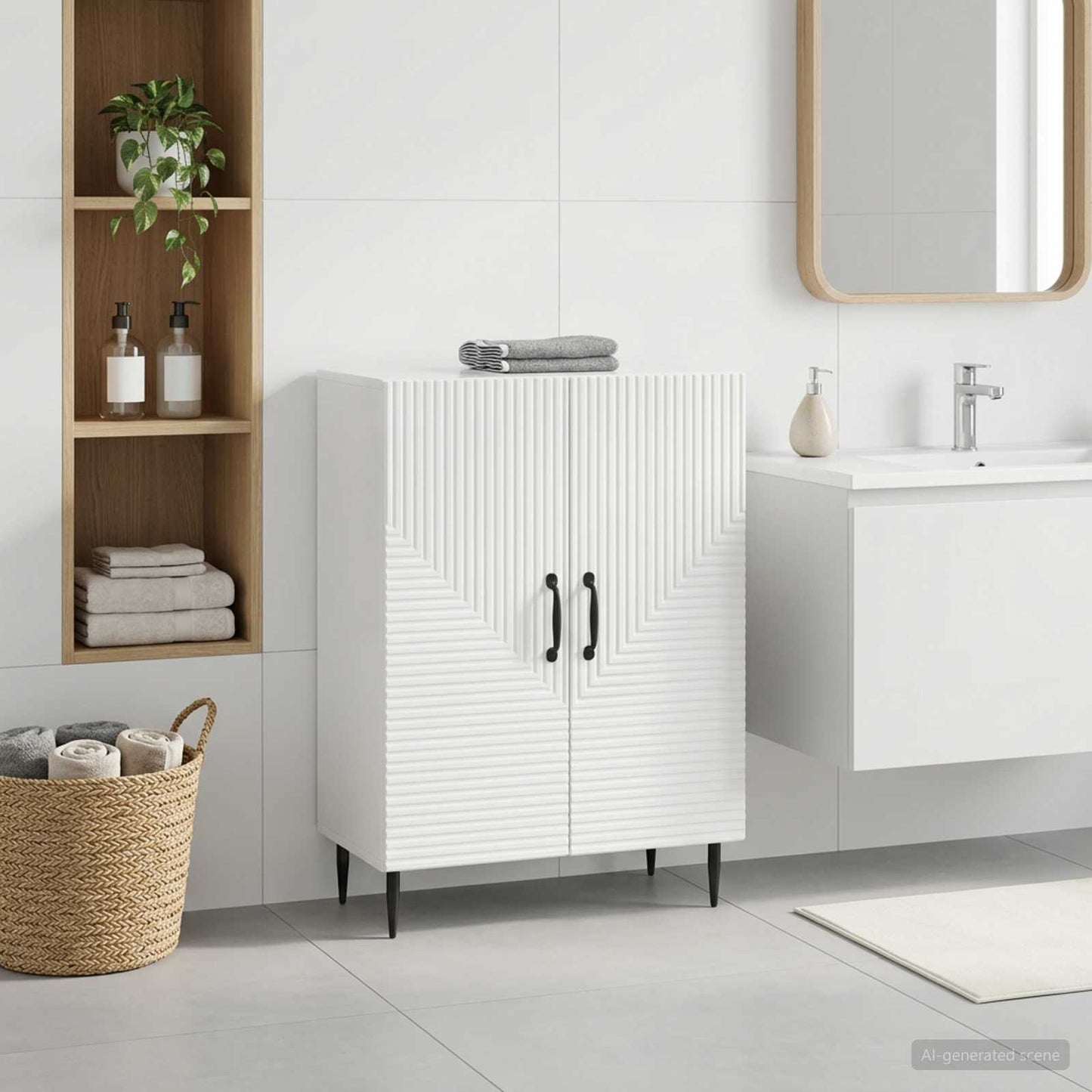 vidaXL Bathroom Storage Cainet HAARLEM High Gloss White