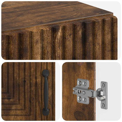 vidaXL Bathroom Storage Cainet HAARLEM Smoked Oak 59.5 x 31 x 80 cm