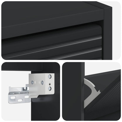 vidaXL Wall-Mounted Shoe Cabinet HAARLEM 71 x 17 x 43 cm Black