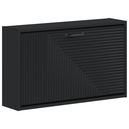 vidaXL Wall-Mounted Shoe Cabinet HAARLEM 71 x 17 x 43 cm Black