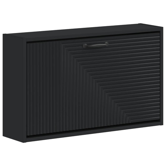 vidaXL Wall-Mounted Shoe Cabinet HAARLEM 71 x 17 x 43 cm Black