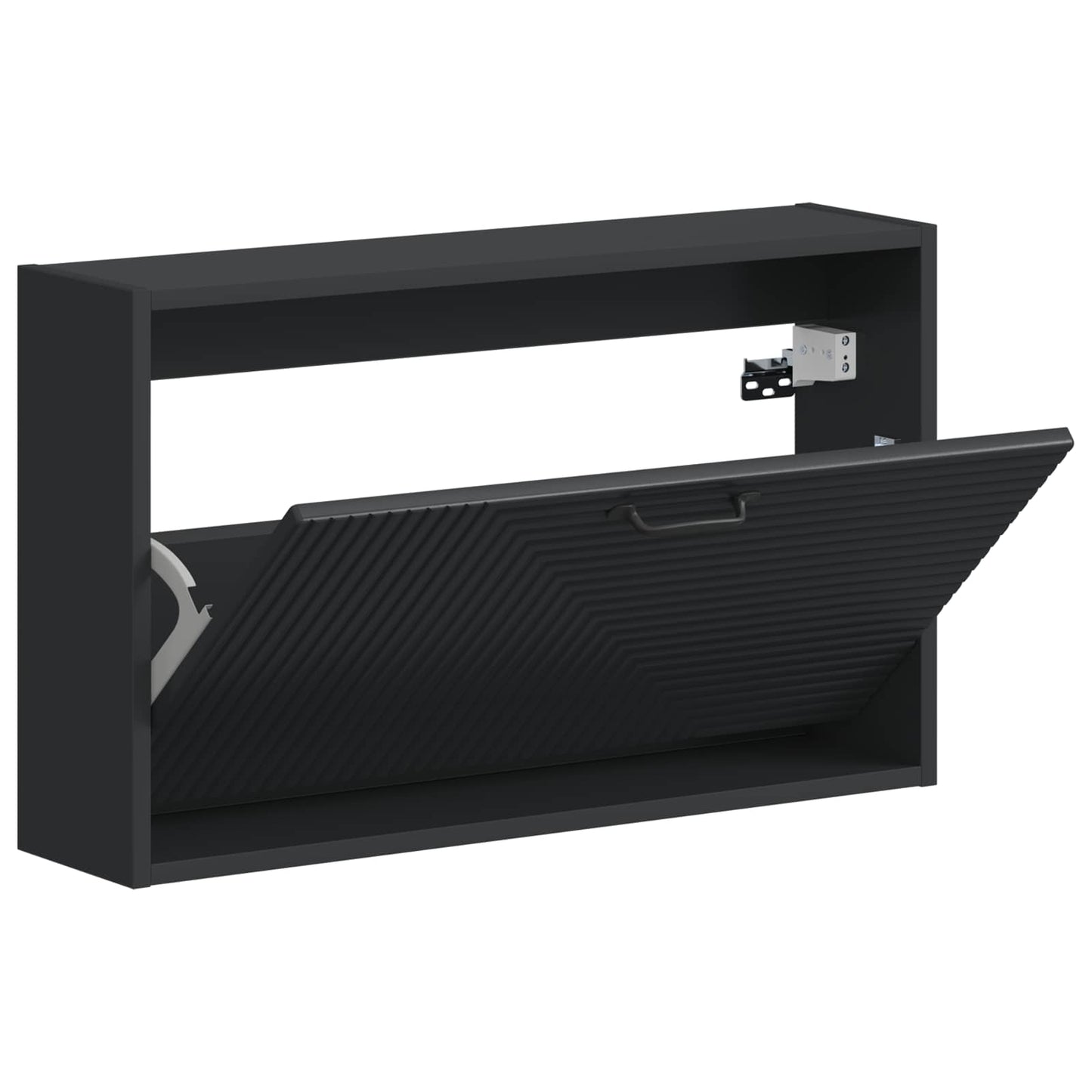 vidaXL Wall-Mounted Shoe Cabinet HAARLEM 71 x 17 x 43 cm Black