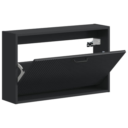 vidaXL Wall-Mounted Shoe Cabinet HAARLEM 71 x 17 x 43 cm Black