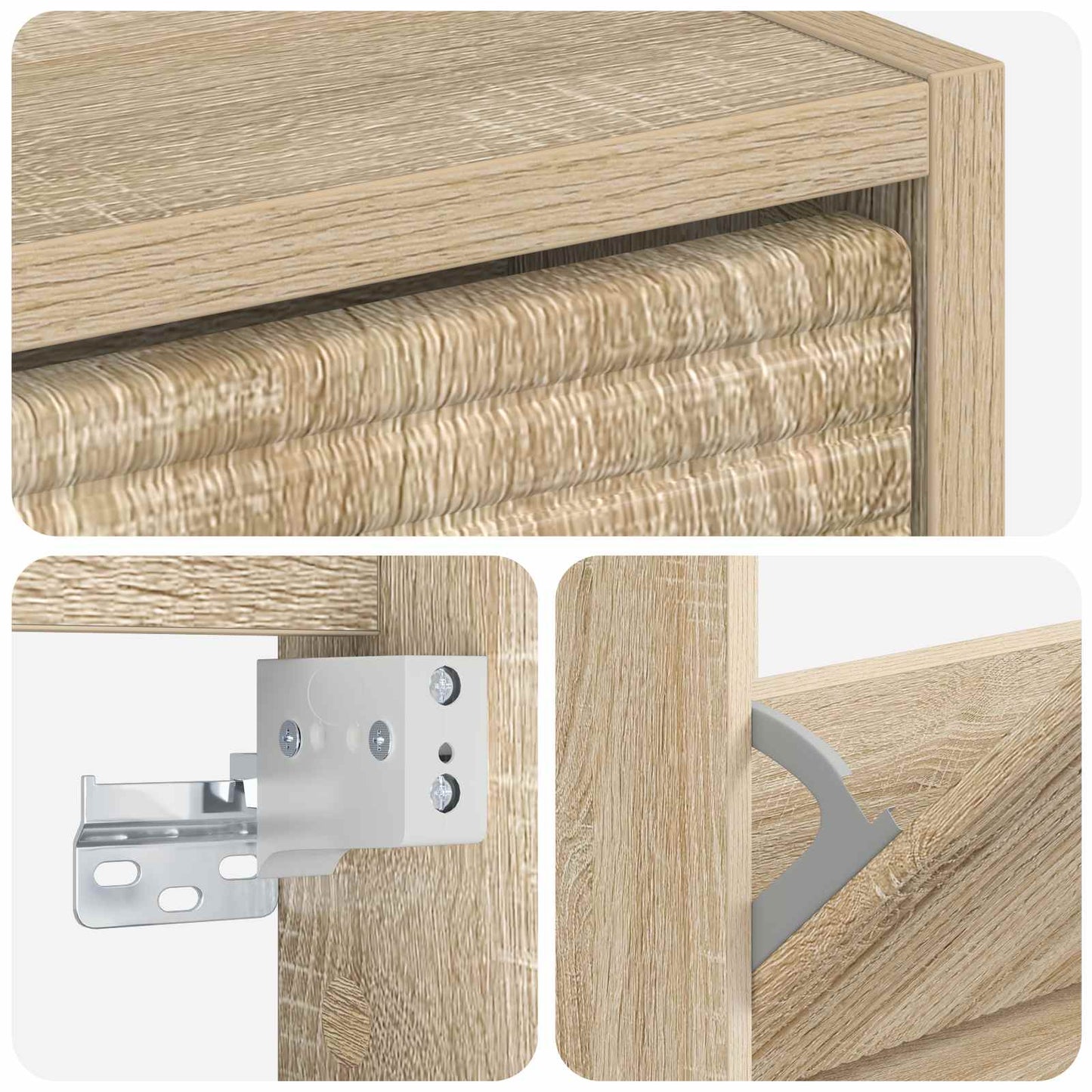 vidaXL Wall-Mounted Shoe Cabinet HAARLEM 71 x 17 x 43 cm Sonoma Oak