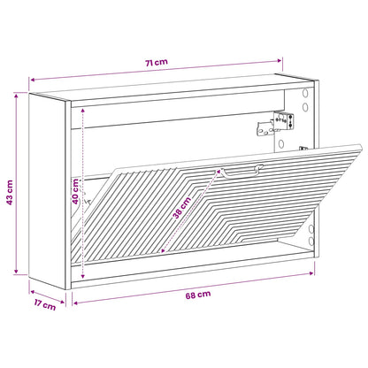 vidaXL Wall-Mounted Shoe Cabinet HAARLEM 71 x 17 x 43 cm Sonoma Oak