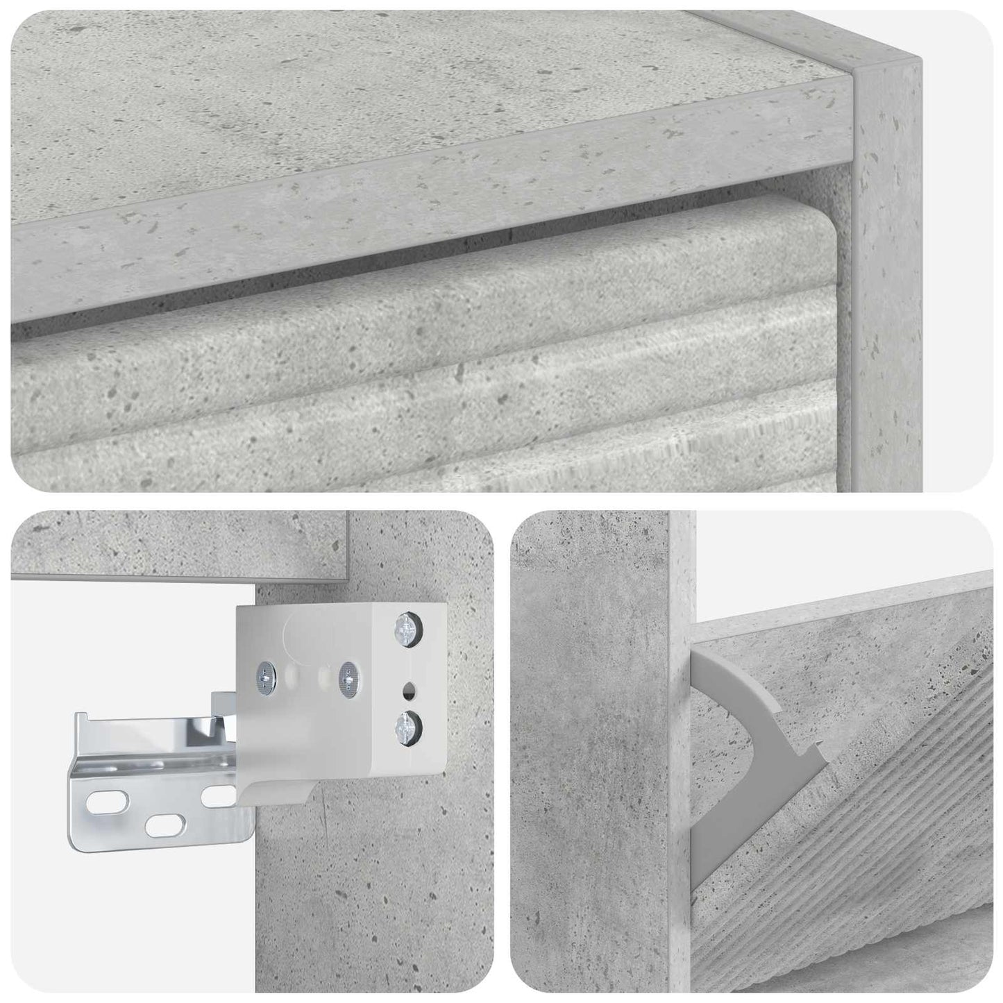 vidaXL Wall-Mounted Shoe Cabinet HAARLEM 71 x 17 x 43 cm Concrete Grey