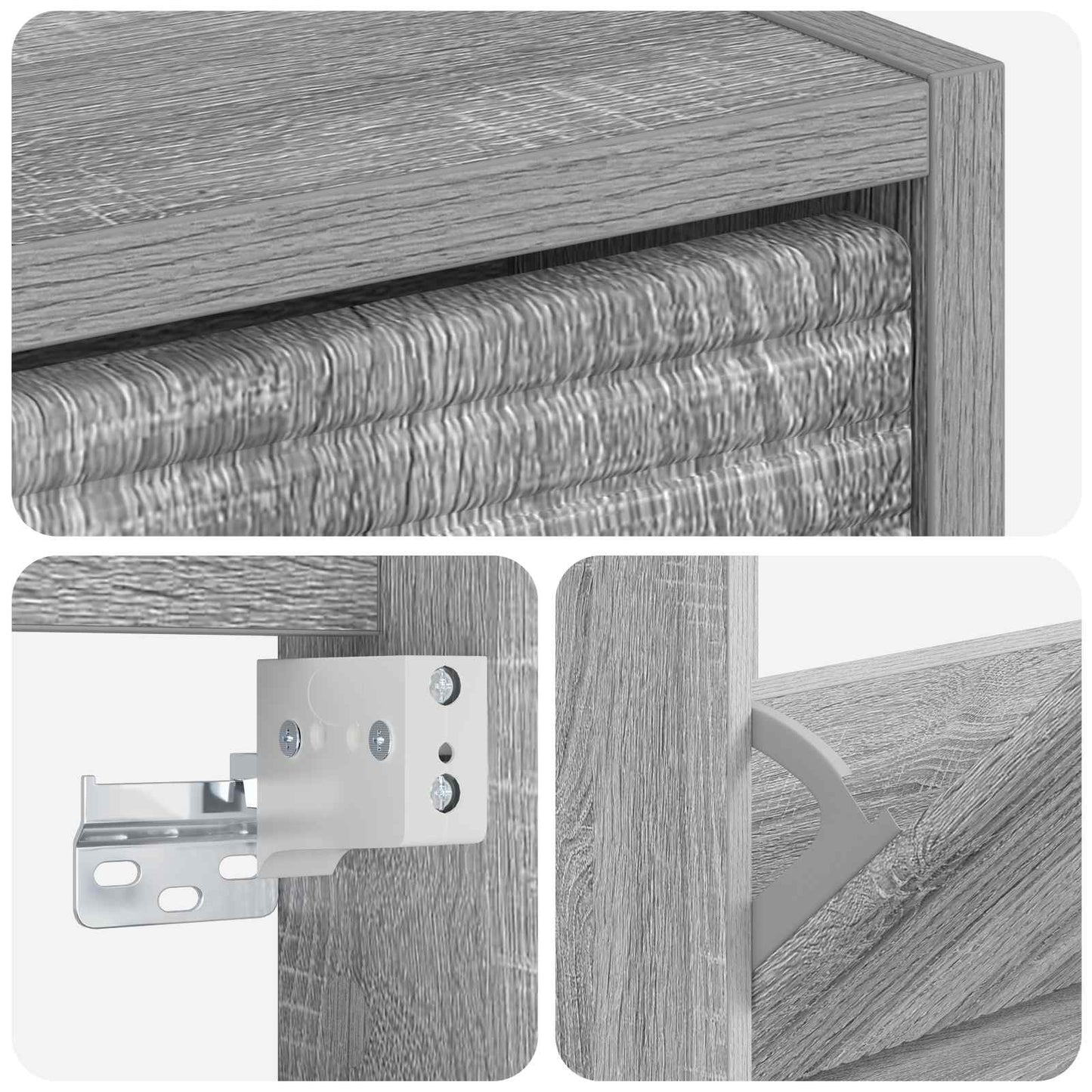 vidaXL Wall-Mounted Shoe Cabinet HAARLEM 71 x 17 x 43 cm Grey Sonoma