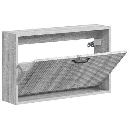 vidaXL Wall-Mounted Shoe Cabinet HAARLEM 71 x 17 x 43 cm Grey Sonoma