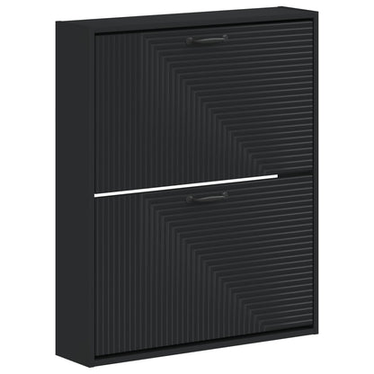 vidaXL Wall-Mounted Shoe Cabinet HAARLEM 71 x 17 x 86 cm Black