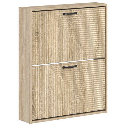 vidaXL Wall-Mounted Shoe Cabinet HAARLEM 71 x 17 x 86 cm Sonoma Oak