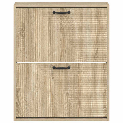 vidaXL Wall-Mounted Shoe Cabinet HAARLEM 71 x 17 x 86 cm Sonoma Oak