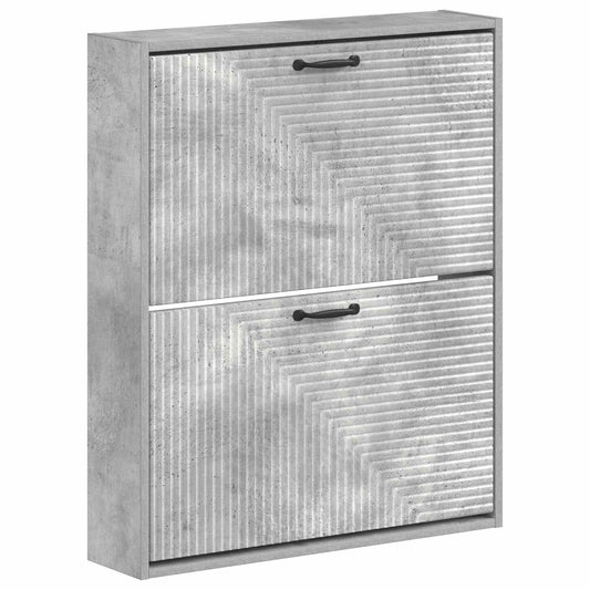vidaXL Wall-Mounted Shoe Cabinet HAARLEM 71 x 17 x 86 cm Concrete Grey