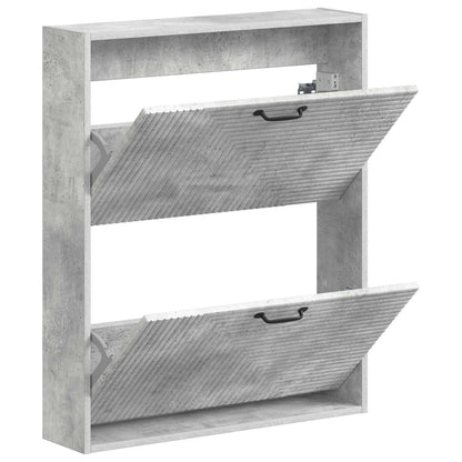 vidaXL Wall-Mounted Shoe Cabinet HAARLEM 71 x 17 x 86 cm Concrete Grey