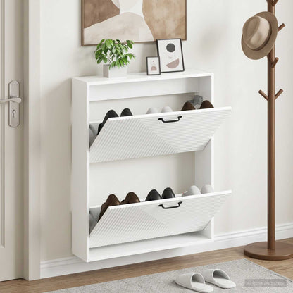 vidaXL Wall-Mounted Shoe Cabinet HAARLEM 71 x 17 x 86 cm