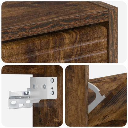 vidaXL Wall-Mounted Shoe Cabinet HAARLEM 71 x 17 x 86 cm Smoked Oak