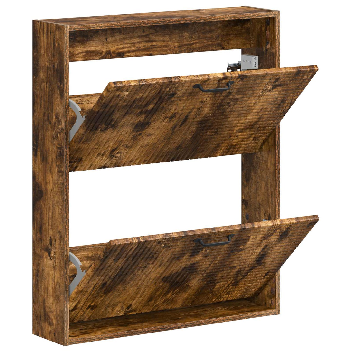 vidaXL Wall-Mounted Shoe Cabinet HAARLEM 71 x 17 x 86 cm Smoked Oak
