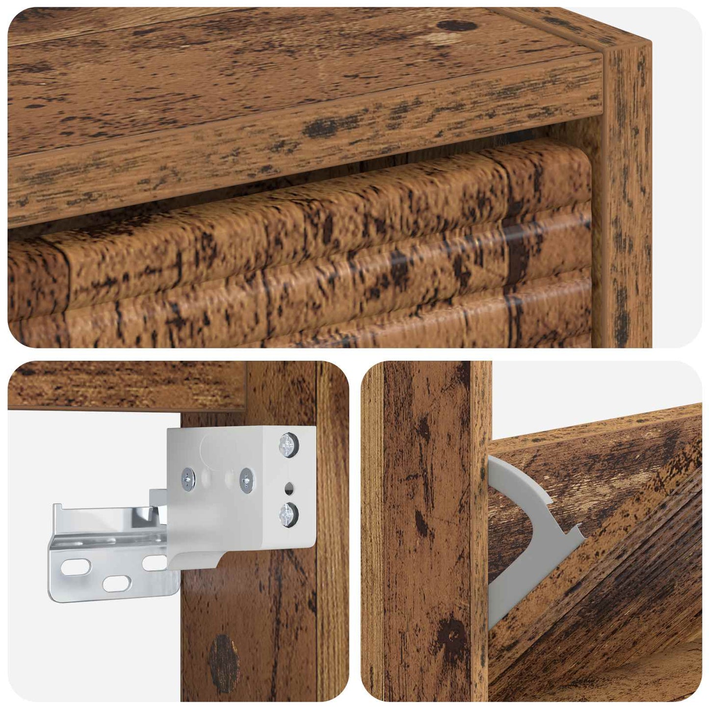 vidaXL Wall-Mounted Shoe Cabinet HAARLEM 71 x 17 x 86 cm Old Wood