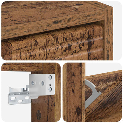 vidaXL Wall-Mounted Shoe Cabinet HAARLEM 71 x 17 x 86 cm Old Wood