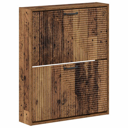 vidaXL Wall-Mounted Shoe Cabinet HAARLEM 71 x 17 x 86 cm Old Wood