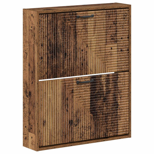 vidaXL Wall-Mounted Shoe Cabinet HAARLEM 71 x 17 x 86 cm Old Wood