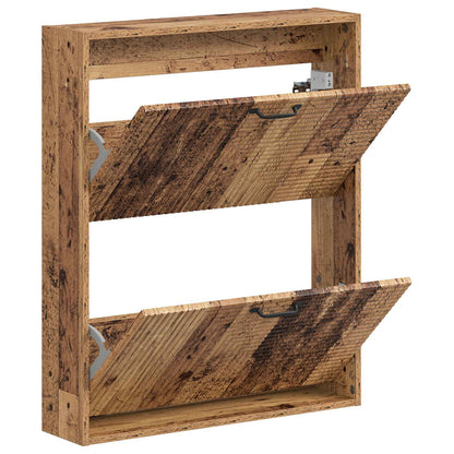 vidaXL Wall-Mounted Shoe Cabinet HAARLEM 71 x 17 x 86 cm Old Wood