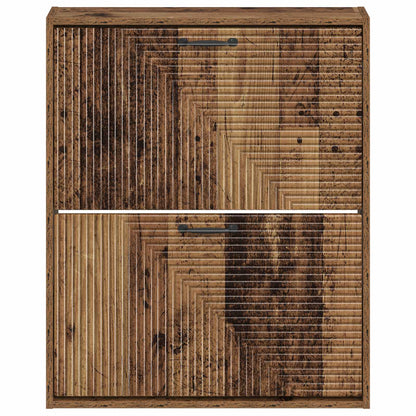 vidaXL Wall-Mounted Shoe Cabinet HAARLEM 71 x 17 x 86 cm Old Wood