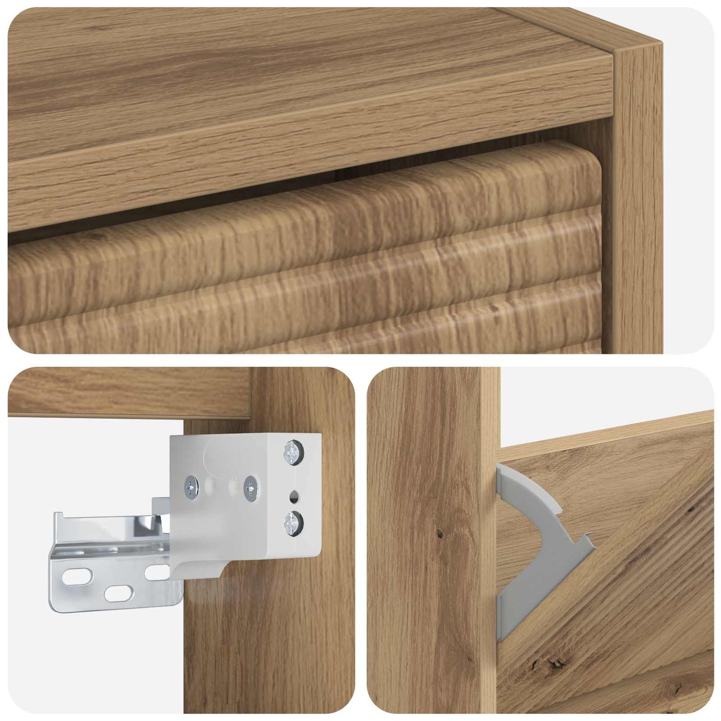vidaXL Wall-Mounted Shoe Cabinet HAARLEM 71 x 17 x 86 cm Artisan Oak