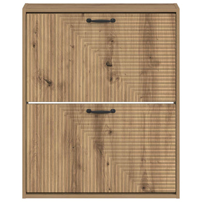 vidaXL Wall-Mounted Shoe Cabinet HAARLEM 71 x 17 x 86 cm Artisan Oak