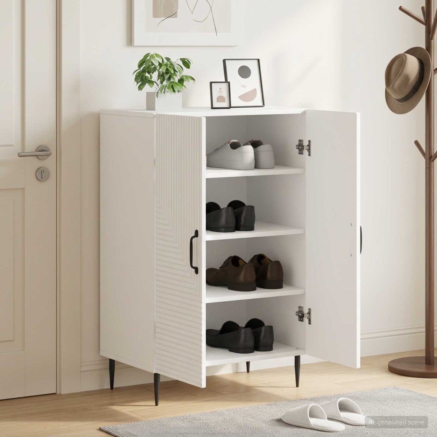 vidaXL Shoe Cabinet HAARLEM 59.5 x 39.5 x 89.5 cm Engineered Wood
