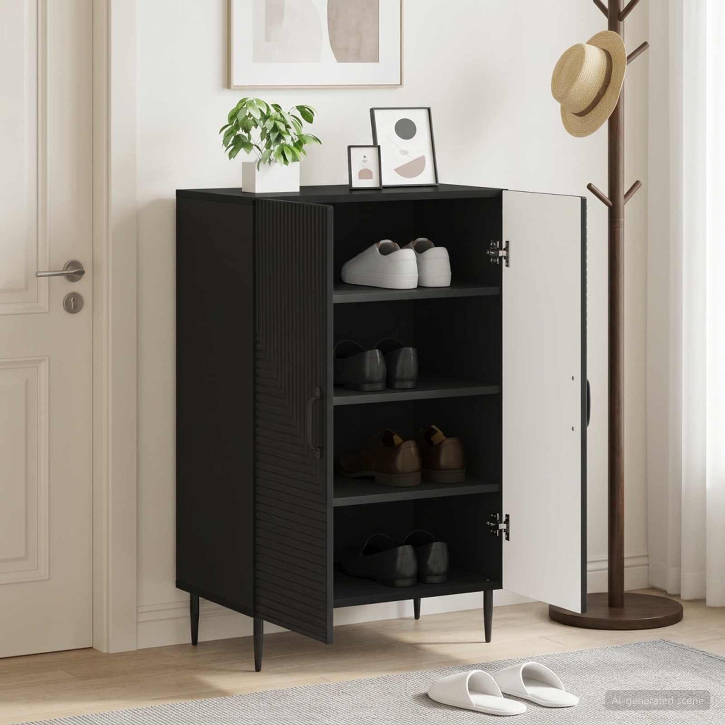 vidaXL Shoe Cabinet HAARLEM 59.5 x 39.5 x 89.5 cm Engineered Wood