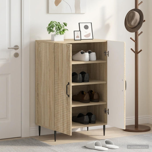 vidaXL Shoe Cabinet HAARLEM 59.5 x 39.5 x 89.5 cm Engineered Wood