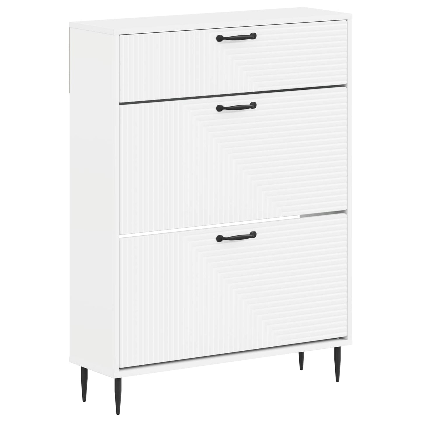vidaXL Shoe Cabinet HAARLEM 78 x 24 x 103 cm Engineered Wood White