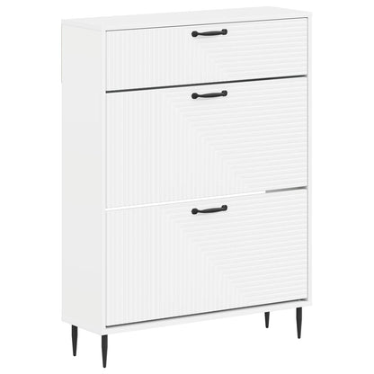 vidaXL Shoe Cabinet HAARLEM 78 x 24 x 103 cm Engineered Wood White