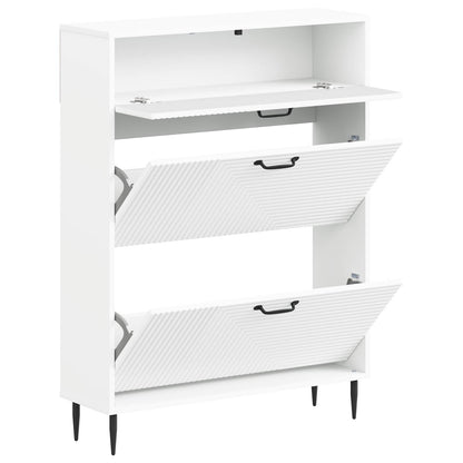 vidaXL Shoe Cabinet HAARLEM 78 x 24 x 103 cm Engineered Wood White