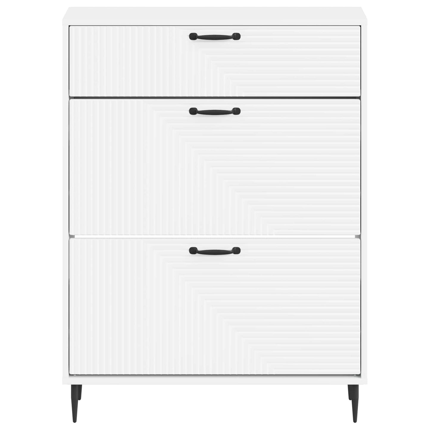 vidaXL Shoe Cabinet HAARLEM 78 x 24 x 103 cm Engineered Wood White