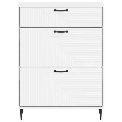 vidaXL Shoe Cabinet HAARLEM 78 x 24 x 103 cm Engineered Wood White