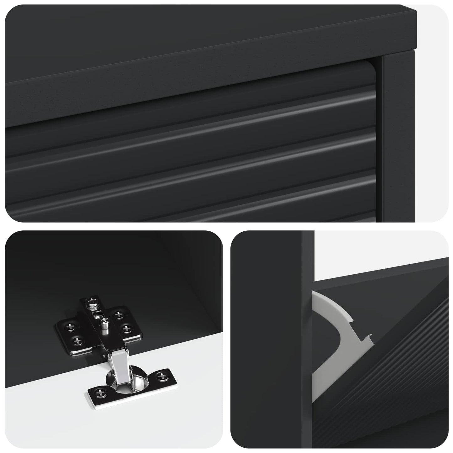vidaXL Shoe Cabinet HAARLEM 78 x 24 x 103 cm Engineered Wood Black